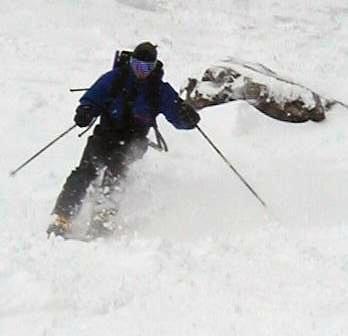 Les Freaux, La Grave FR. 2500ft vertical 45 degree couloir